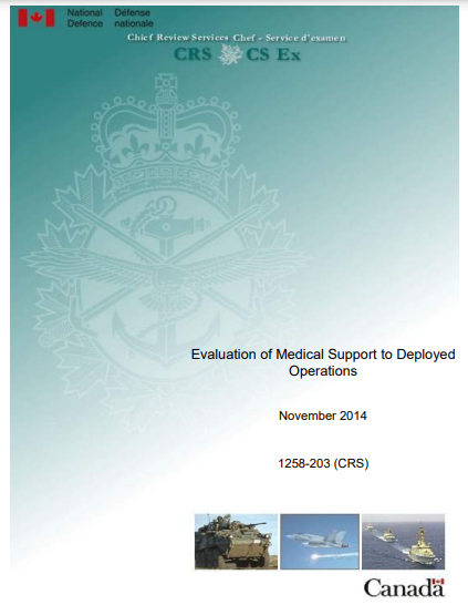 Evaluation of Medical Support to Deployed Operations
